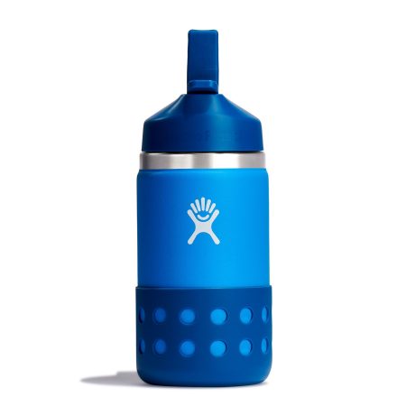 Hydro Flask Kid's Wide Mouth 12 oz Insulated Stainless Steel Water Bottle with Straw Lid