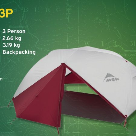 MSR Elixir 3 Lightweight 3 Person Tent with Footprint