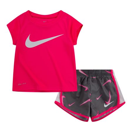 Nike Toddler Girls' 2-4 3D Swoosh All Over Print Tempo Shorts Set