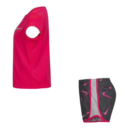 Nike Toddler Girls' 4-6X 3D Swoosh All Over Print Tempo Shorts Set