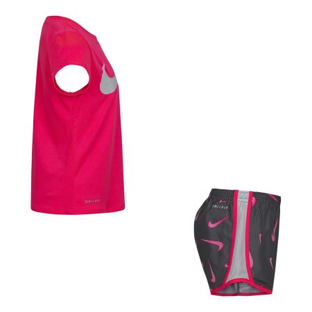 Nike Toddler Girls' 4-6X 3D Swoosh All Over Print Tempo Shorts Set