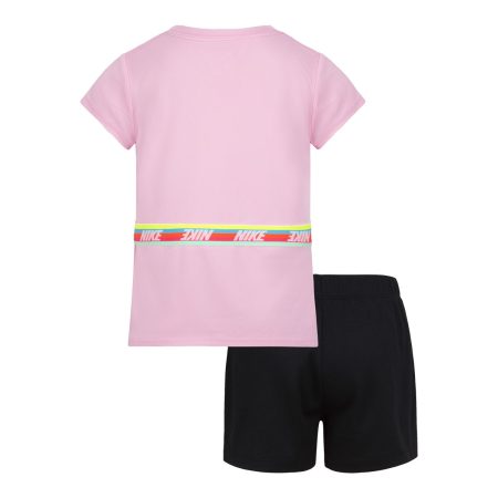 Nike Toddler Girls' 4-6X Tape T Shirt & Shorts Set