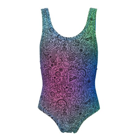 Nike Girls' Doodle Print U-Back One Piece Swimsuit