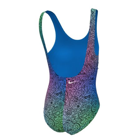 Nike Girls' Doodle Print U-Back One Piece Swimsuit