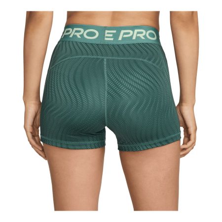 Nike Pro Women's Dri-FIT Mid Rise 3 Inch All Over Print Shorts