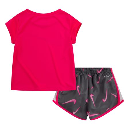 Nike Toddler Girls' 2-4 3D Swoosh All Over Print Tempo Shorts Set