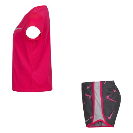 Nike Toddler Girls' 4-6X 3D Swoosh All Over Print Tempo Shorts Set