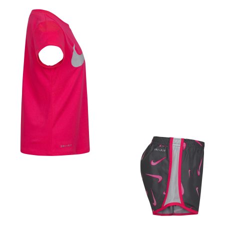 Nike Toddler Girls' 4-6X 3D Swoosh All Over Print Tempo Shorts Set