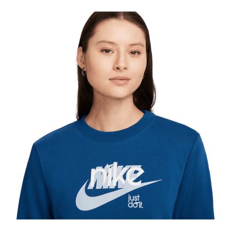 Nike Women's Club Fleece French Terry Graphic Sweatshirt