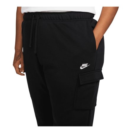 Nike Women's Club Fleece Cargo Jogger Pants, Casual, Lounge, Mid Rise