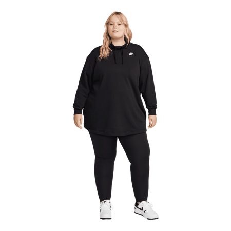 Nike Women's Plus Size Club Fleece Oversized Mock Sweatshirt