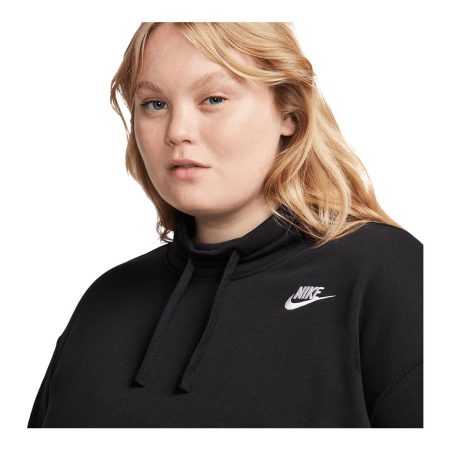 Nike Women's Plus Size Club Fleece Oversized Mock Sweatshirt