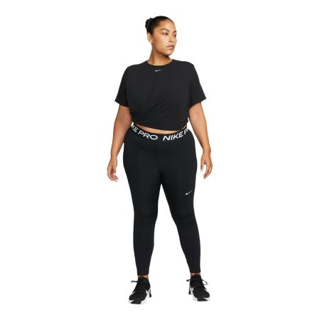 Nike Women's One Luxe Twist Workout Crop T Shirt, Dri-FIT