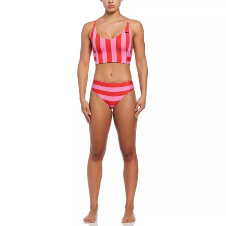 Nike Women's V Neck Midkini Statement Stripe Tankini