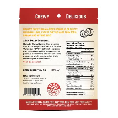 Nomad Nutrition Dehydrated Chewy Banana Bites