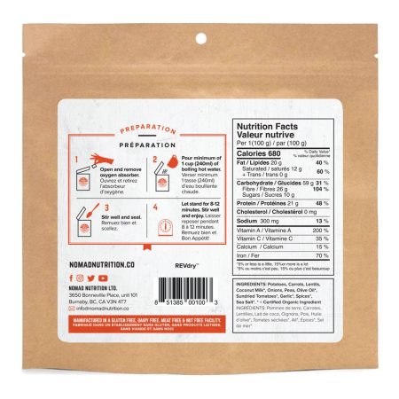 Nomad Nutrition Dehydrated Indian Red Lentil Stew