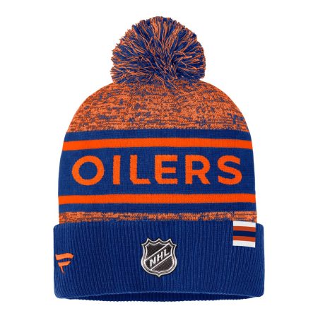 Edmonton Oilers Fanatics Authentic Pro Heathered Cuffed Pom Knit