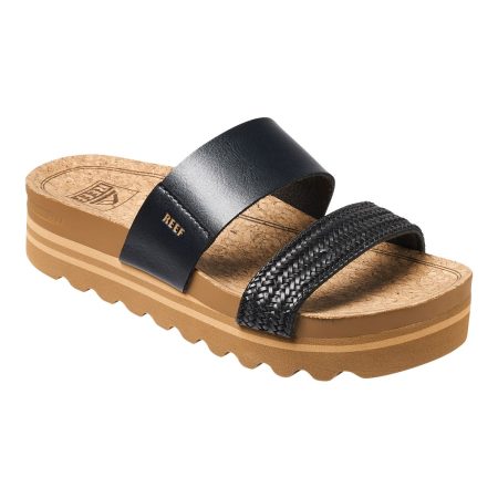 Reef Women's Cushion Vista Hi Cushioned Leather Supported Slide Sandals