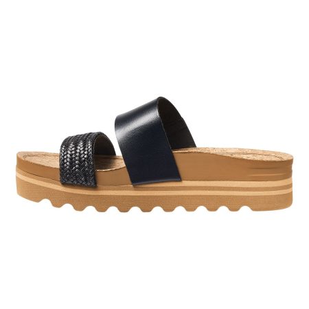 Reef Women's Cushion Vista Hi Cushioned Leather Supported Slide Sandals