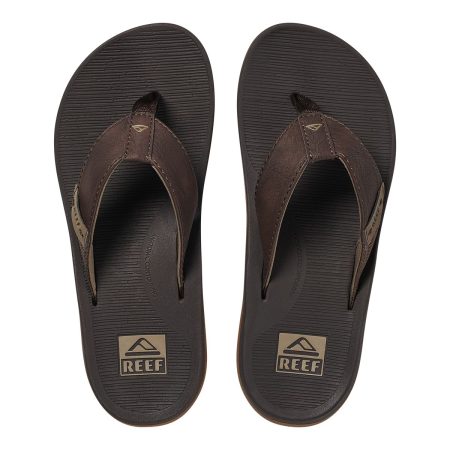 Reef Men's Santa Ana Synthetic Leather Lined Supported Flip Flops/Sandals