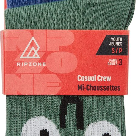 Ripzone Boys' Faces Crew Socks - 3 Pack