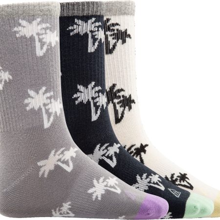 Ripzone Girls' Shiny Palms Crew Socks - 3 Pack