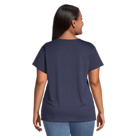 Ripzone Women's Plus Size Citron V Neck T Shirt