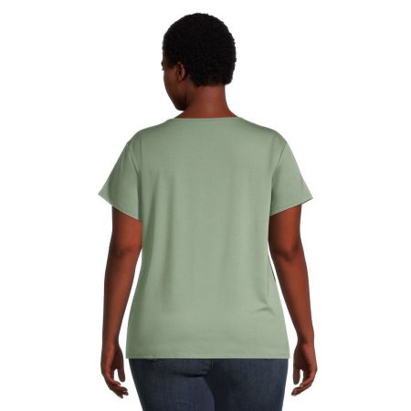 Ripzone Women's Plus Size Citron V Neck T Shirt