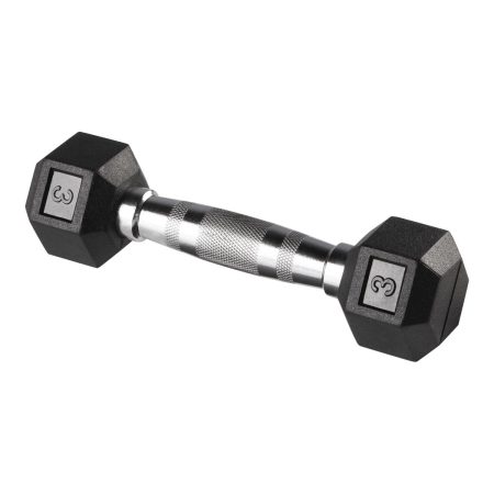 Durahex 3 lb Rubber Hex Dumbbell