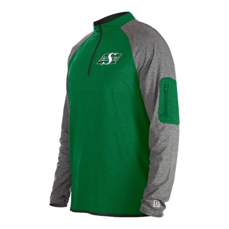 Saskatchewan Roughriders New Era Quarter Zip Long Sleeve Top