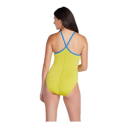 Speedo Women's Closed Back with Hybrid One Piece Swimsuit