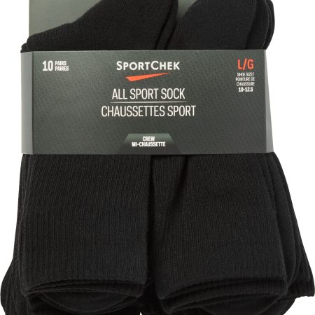 Sport Chek Men's All Sport Crew Socks - 10 Pack