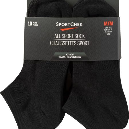 Sport Chek Women's All Sport No-Show Socks, Arch Support, 10-Pack