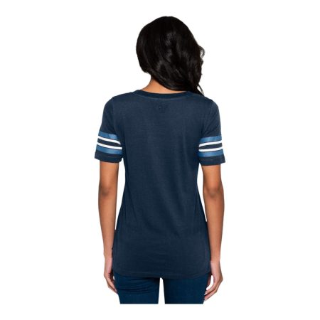 Toronto Argonauts New Era Women's Stripe Sleeve Yoke T Shirt