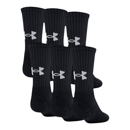 Under Armour Boys' Training Cotton Crew Socks - 6 Pack