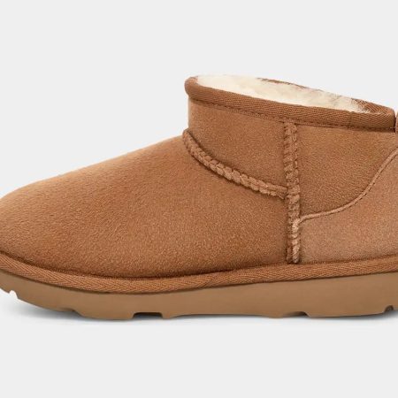 UGG Kids' Classic Ultra Mini Suede Wool-Lined Winter Boots