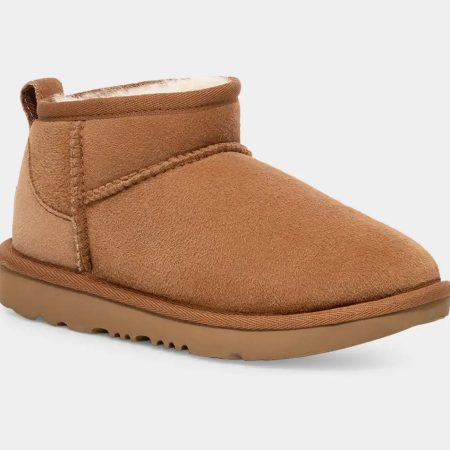 UGG Kids' Classic Ultra Mini Suede Wool-Lined Winter Boots