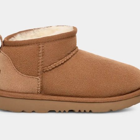 UGG Kids' Classic Ultra Mini Suede Wool-Lined Winter Boots