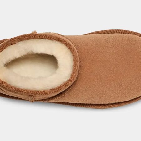 UGG Kids' Classic Ultra Mini Suede Wool-Lined Winter Boots