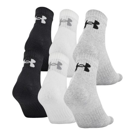 Under Armour Boys' Training Cotton Quarter Crew Socks - 6 Pack