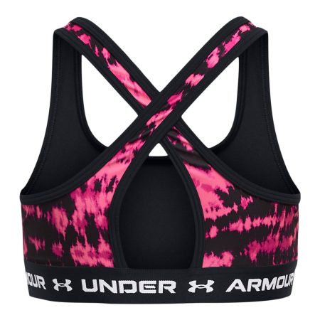 Under Armour Girls' Cross back Mid Printed Sports Bra