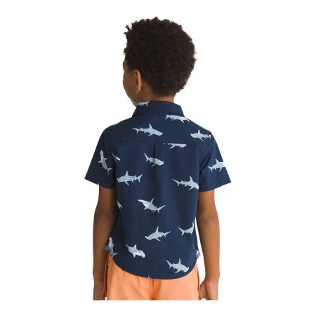 Vans Toddler Boys' 2-7 Shark Fin Woven Button Up T Shirt