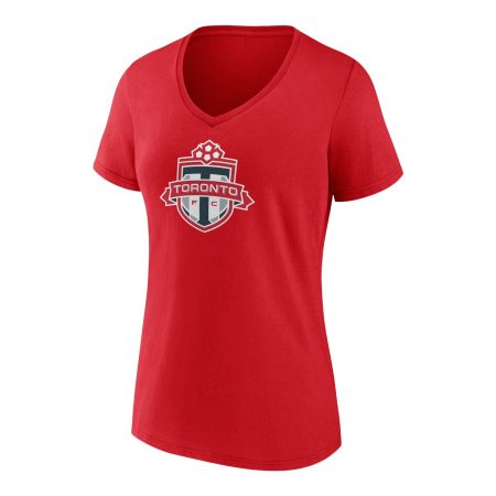 Toronto FC Fanatics Women's Evergreen Official Logo V Neck T Shirt