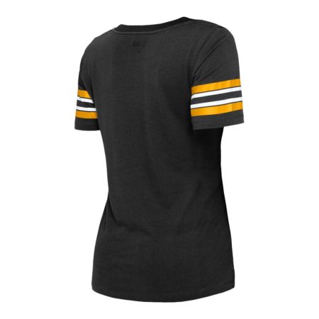 Hamilton Tiger Cats New Era Women's Stripe Sleeve Yoke T Shirt