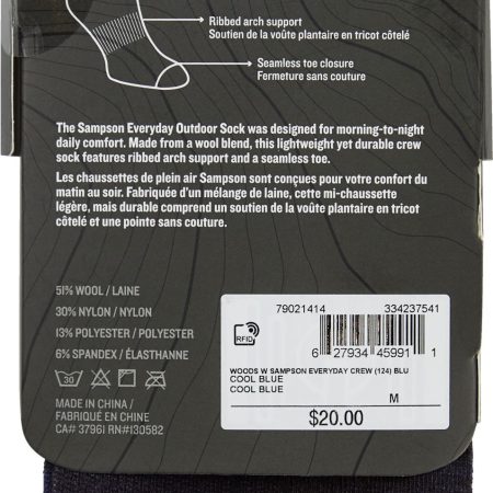 Woods Women's Sampson Everyday Crew Hiking Socks