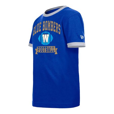 Youth Winnipeg Blue Bombers New Era Heather Ringer T Shirt