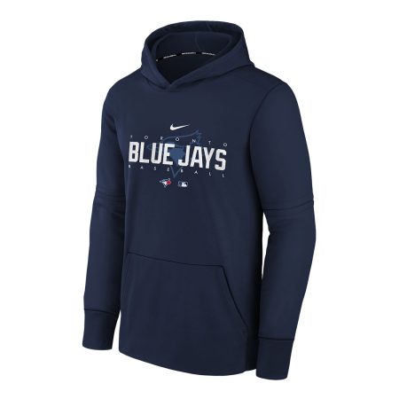 Youth Toronto Blue Jays Nike Dri-FIT Pregame Pullover Therma Hoodie