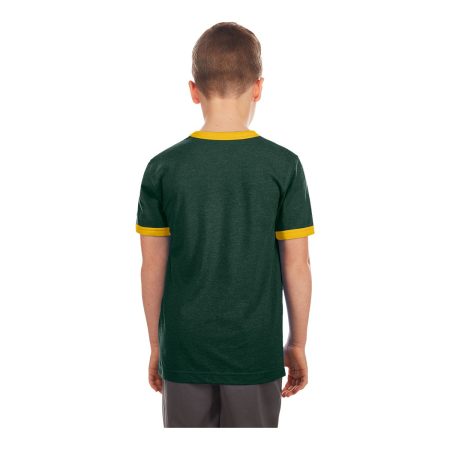 Youth Edmonton Elks New Era Heather Ringer T Shirt