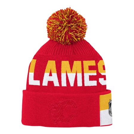 Youth Calgary Flames Outerstuff Face Off Jacquard Knit