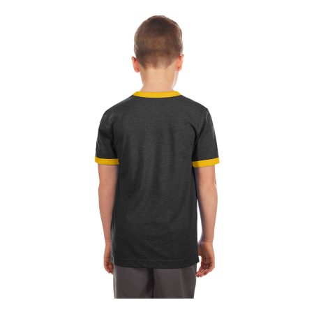 Youth Hamilton Tiger Cats New Era Tiger Cats Heather Ringer T Shirt